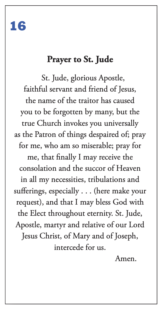 Prayer Verse 16
Prayer to St. Jude